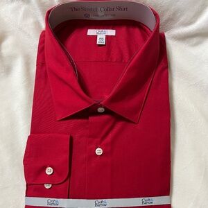 NWT Men's Croft & Barrow 4XB Stretch Collar Long-Sleeve Shirt-Red